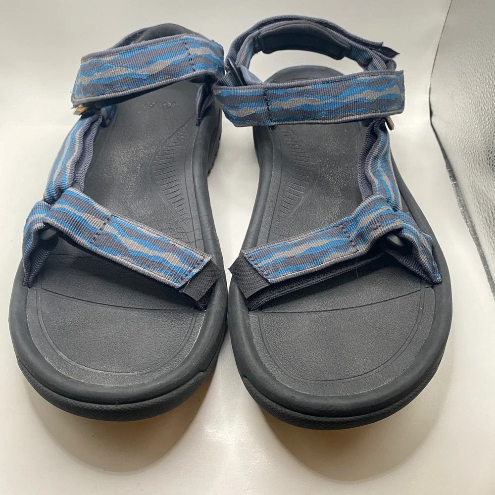 Teva Hurricane XLT2 Sport Sandals Mens 10 Blue Grey Wave Recycled Hiking Water